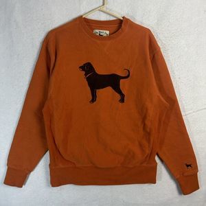 The Black Dog Sweatshirt Womens Small Orang Fleece Pullover Long Sleeves Sweater